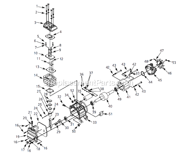 Page B Diagram and Parts List for HL421000 2006 Campbell Hausfeld Compressor